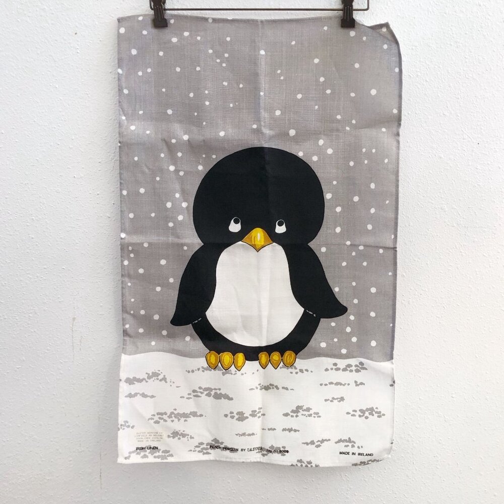 ULSTER Penguins 100% Irish Linen‎ Tea Towel Set of 2
